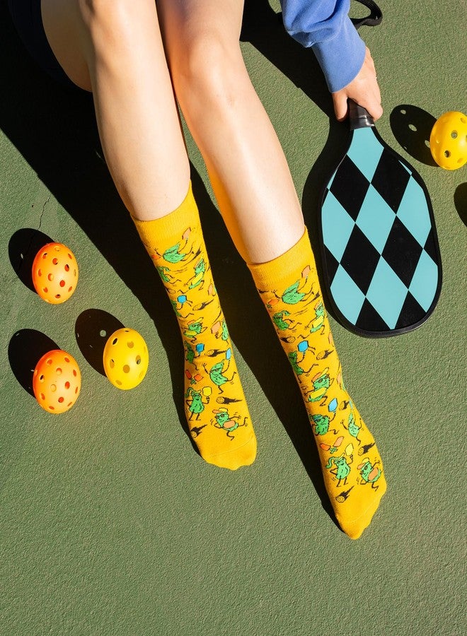 Lavley Funny Pickleball Socks for Adults - Colorful Novelty Gifts for Men, Women, & Teens - Crew Length, One Size Fits Most (US, Alpha, One Size, Regular, Regular, Pickleballer) - Image 3